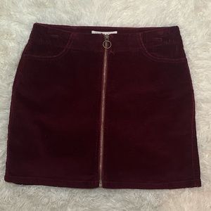 Maroon corduroy skirt